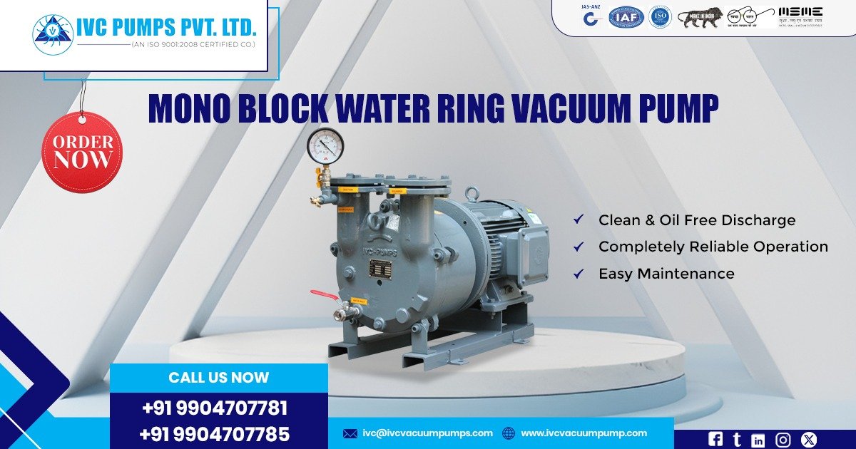 Mono-Block Water Ring Vacuum Pump Supplier in UAE