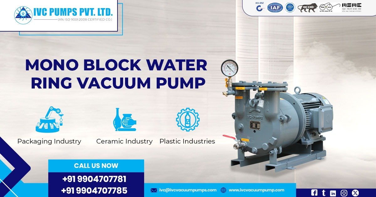 Monoblock Water Ring Vacuum Pump Manufacturer in UAE