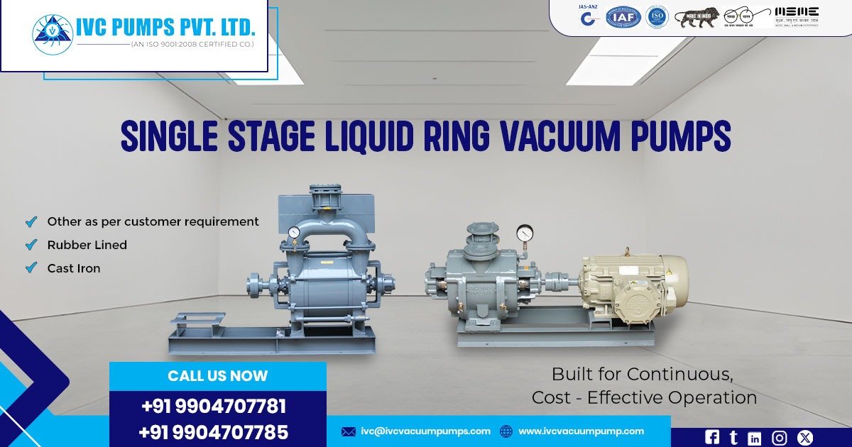 Single Stage Liquid Ring Vacuum Pump in Indonesia