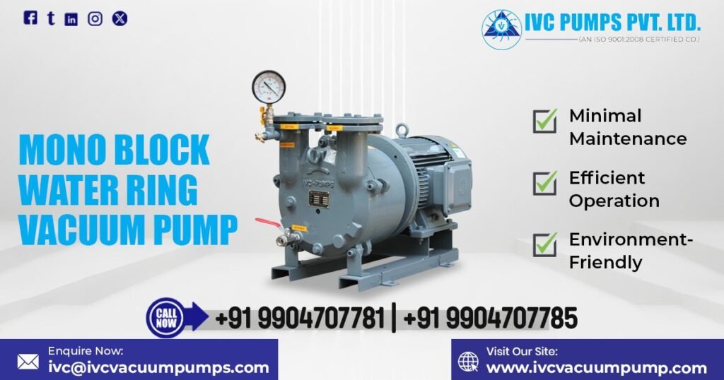 Mono Block Water Ring Vacuum Pump in UAE
