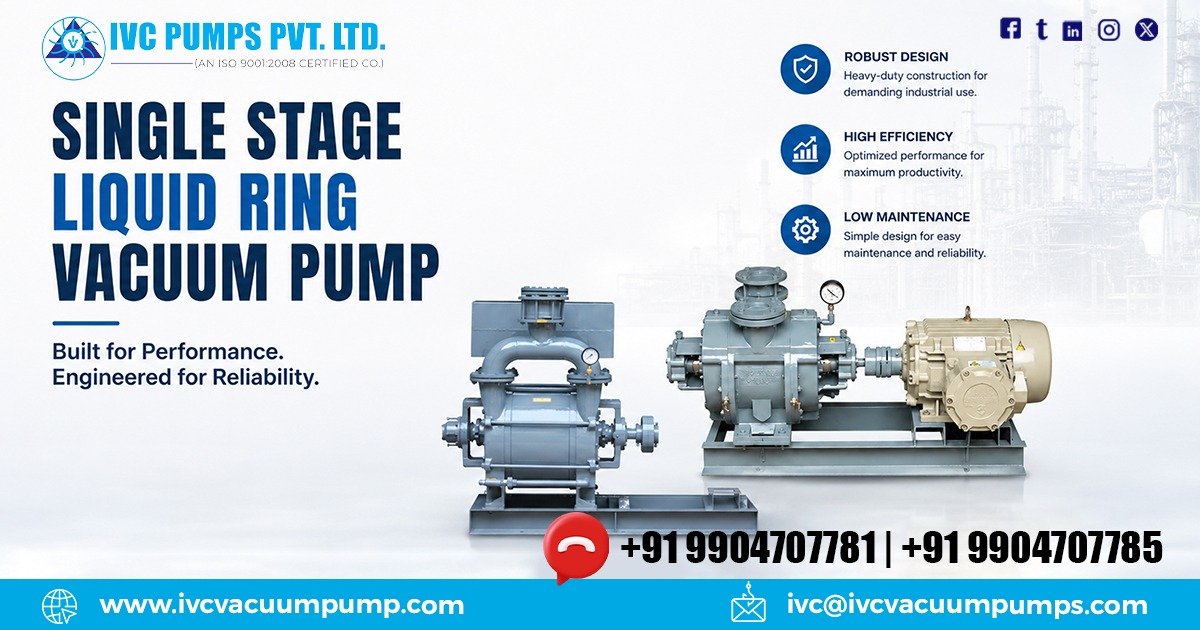 Single Stage Liquid Ring Vacuum Pump in Yemen