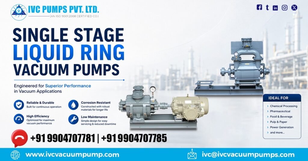 Single Stage Liquid Ring Vacuum Pumps in Bahrain