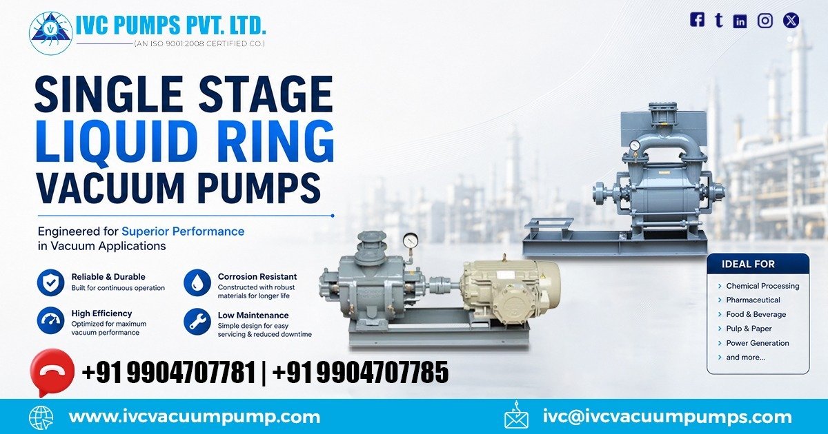 Single Stage Liquid Ring Vacuum Pumps in Bahrain