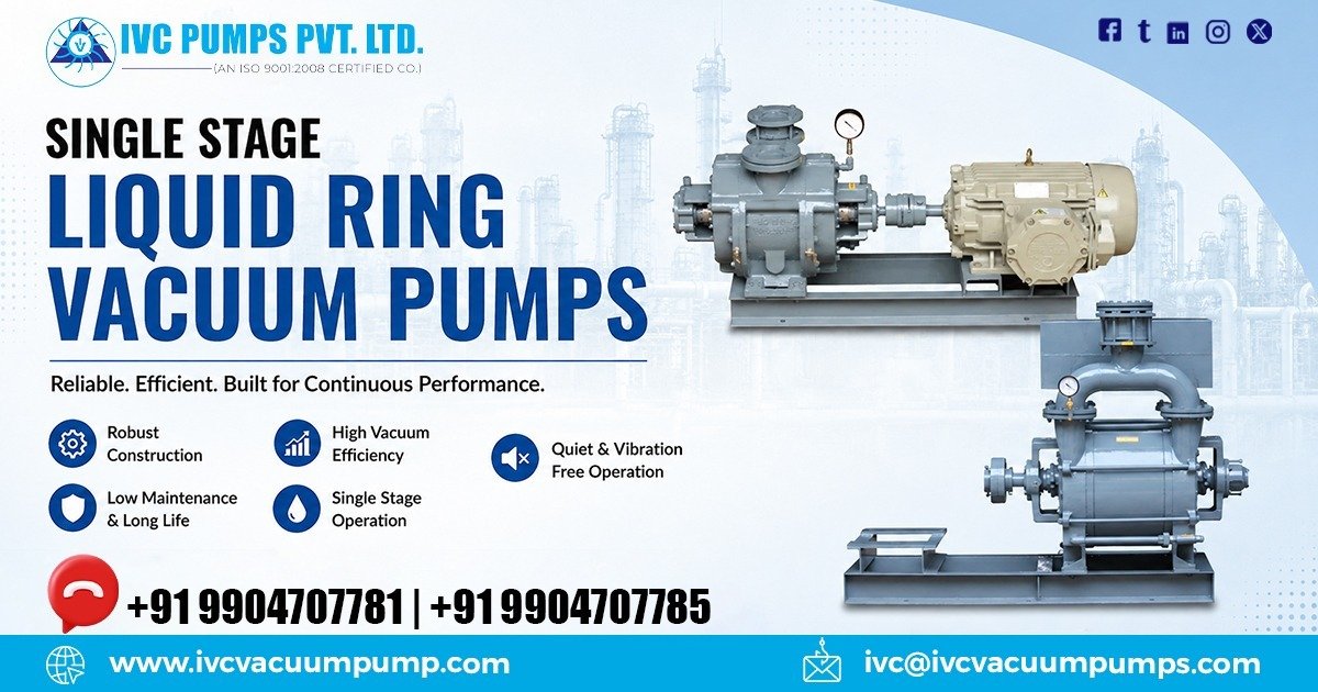 Single Stage Liquid Ring Vacuum Pump Exporter in Qatar