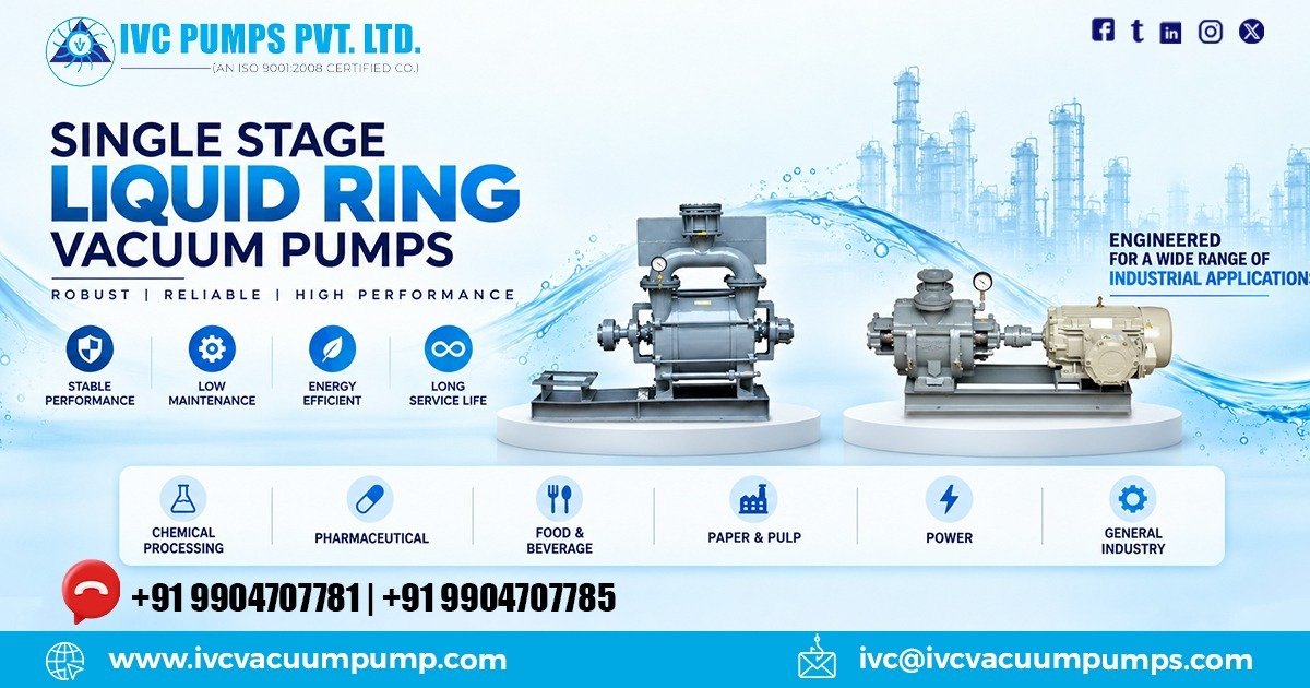 Single Stage Liquid Ring Vacuum Pumps in Andhra Pradesh