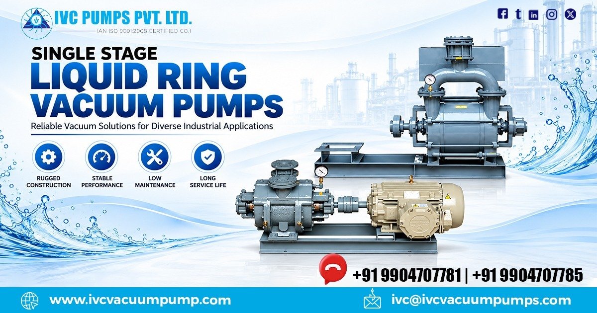 Single Stage Liquid Ring Vacuum Pump in Telangana